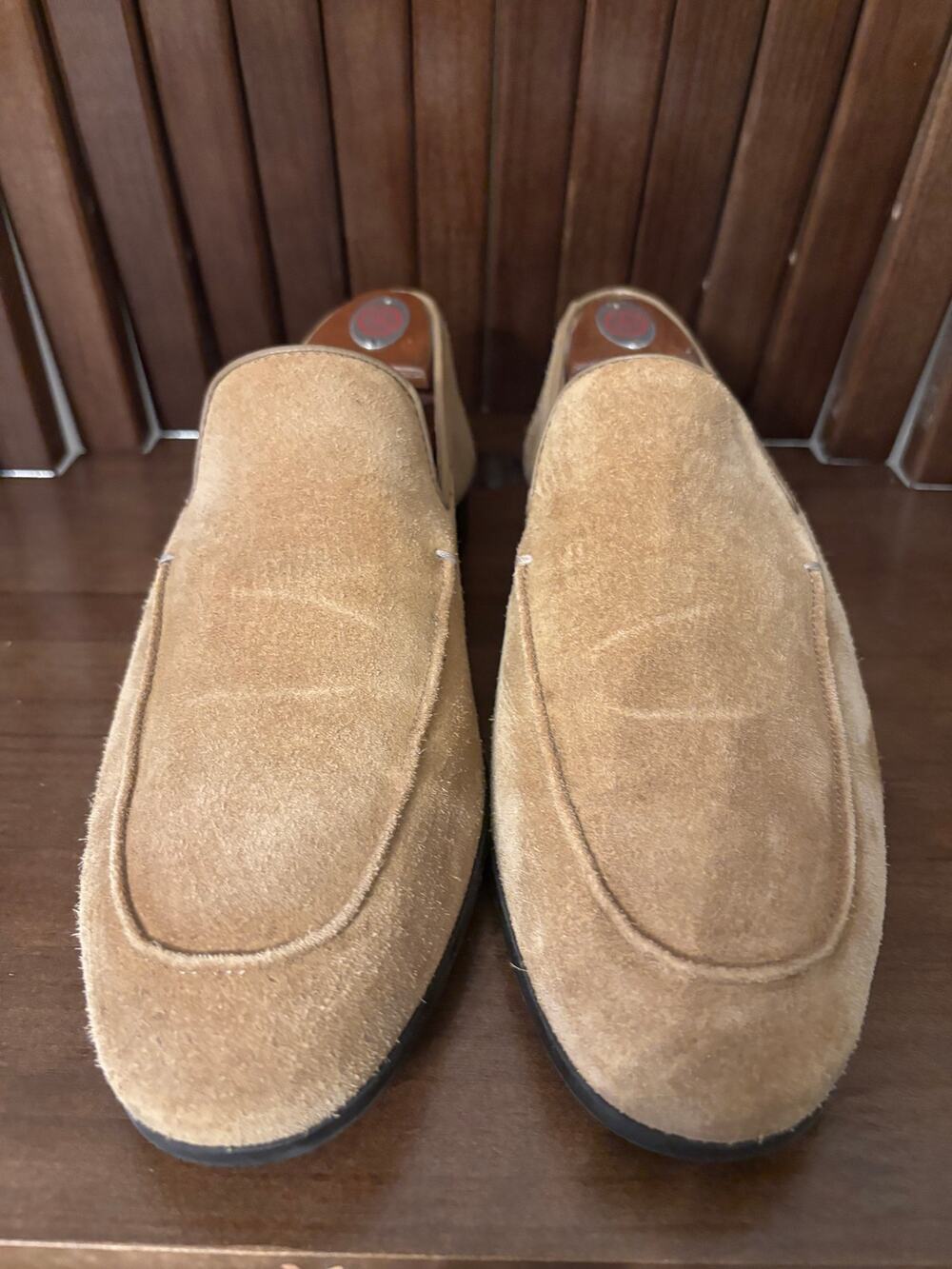 Zara Men's Tan Suede Loafers - EU 42 / US 9 Slip-On Shoes